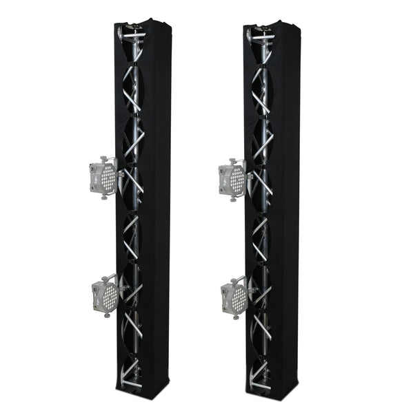 Pair 8.20 FT 2.50M Box Truss 3 Side Black Scrim Cover incl. Bag