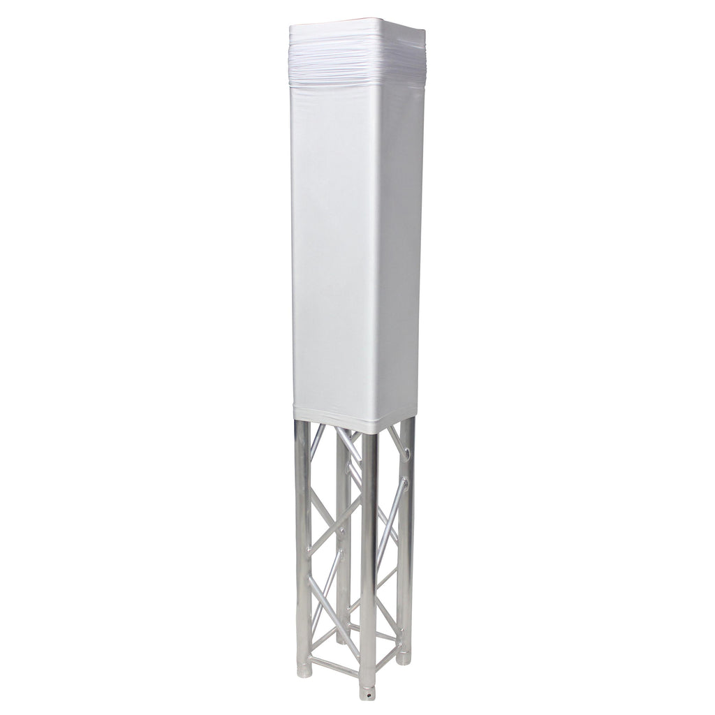 White 8.20Ft 2.50 meter Lycra Cover Scrim Sleeve fits 12In. Quad Box Truss Segment