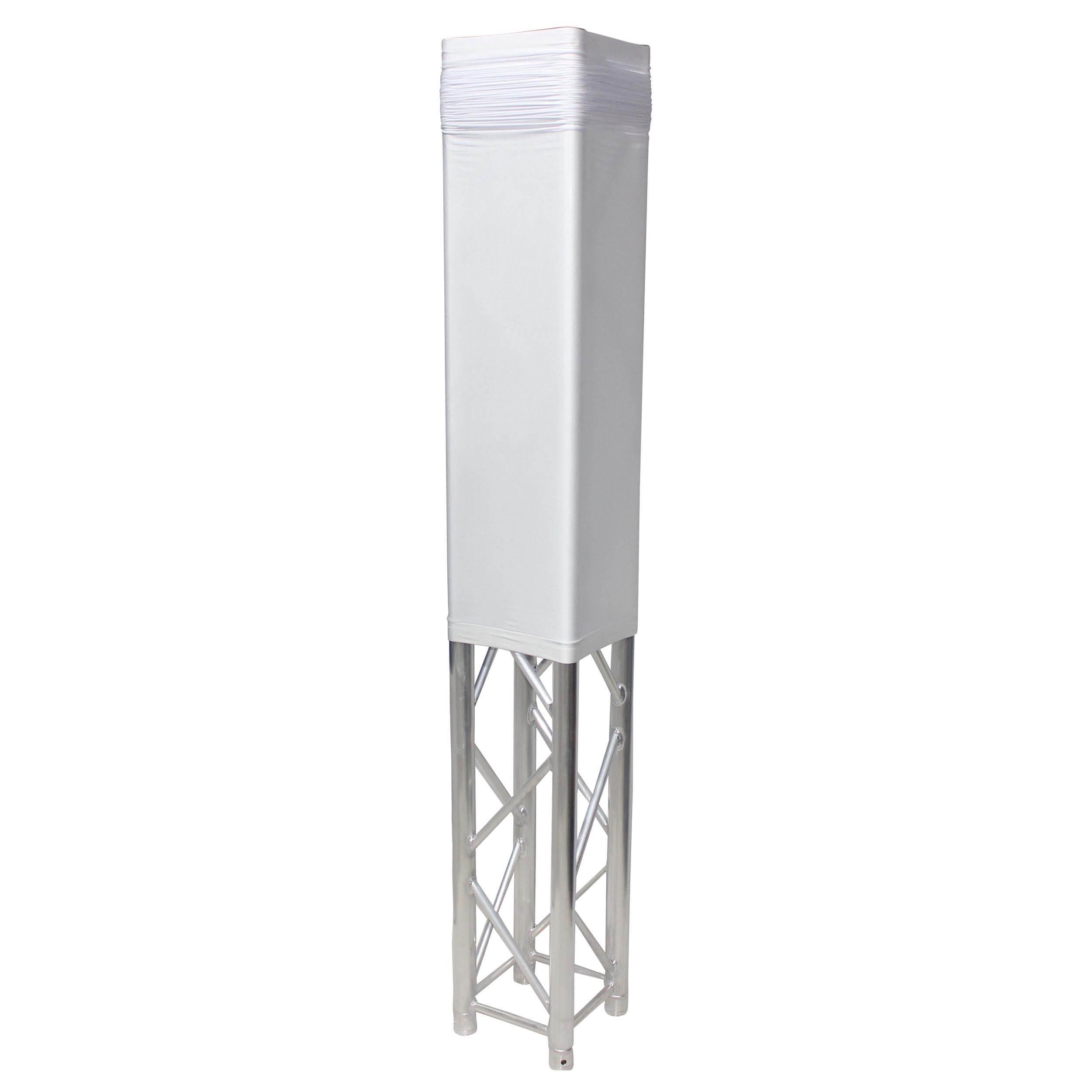 White 8.20Ft 2.50 meter Lycra Cover Scrim Sleeve fits 12In. Quad Box Truss Segment