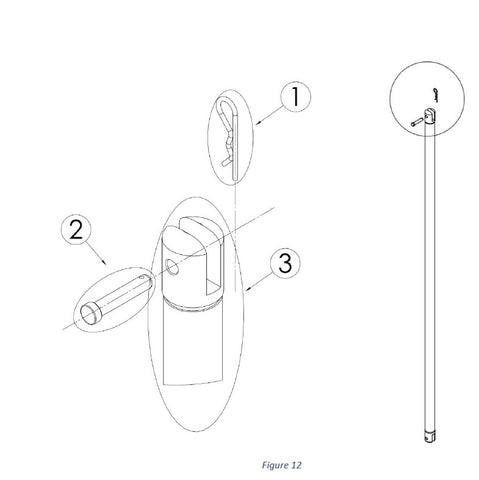 Short Fantek Lifting Tower Tie Rod Pin for Frontal Aluminum Components - Outrigger Pin