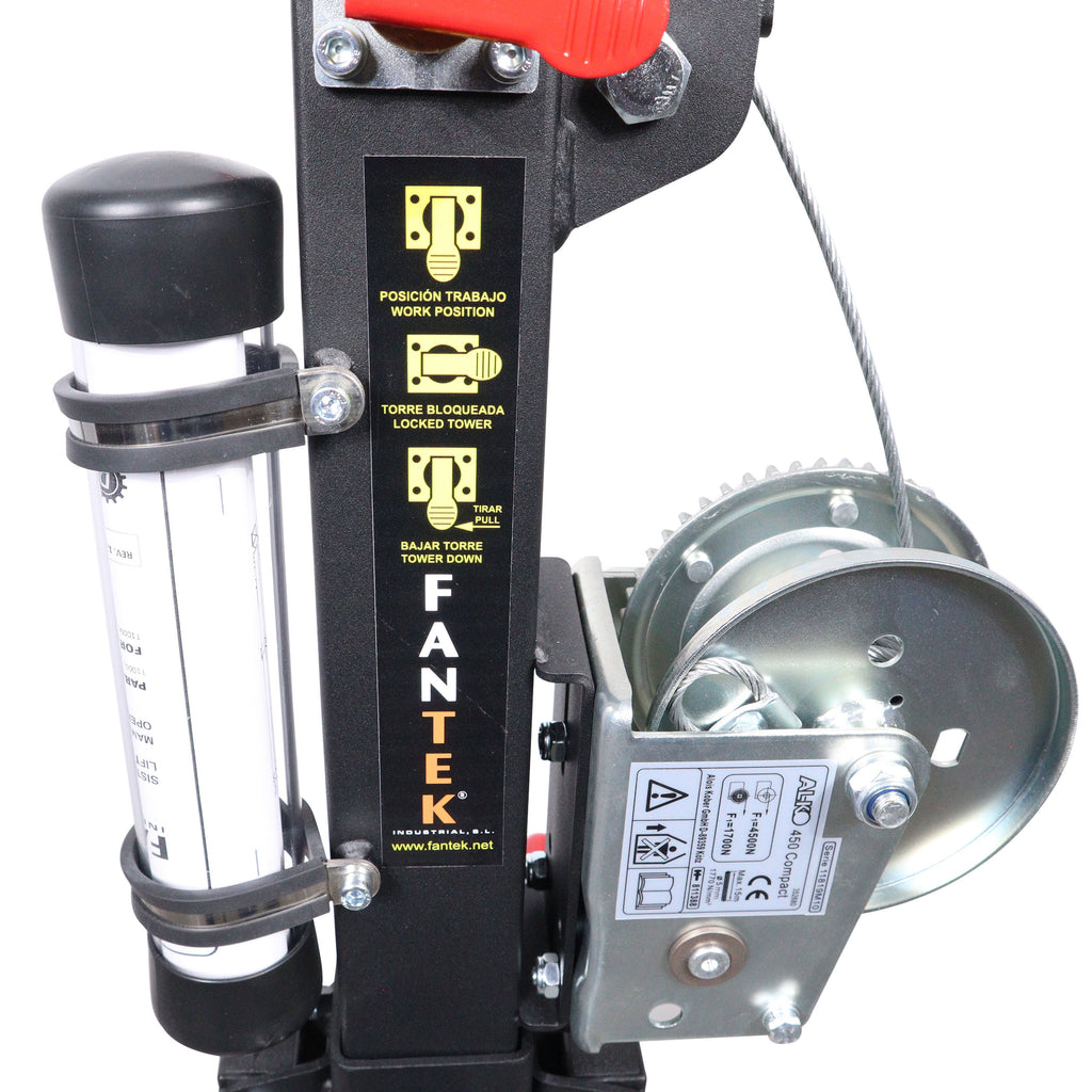 Top Loading Truss Lifting Tower - Capacity 220 lbs Max Height 12.47 ft - Made in Spain by Fantek