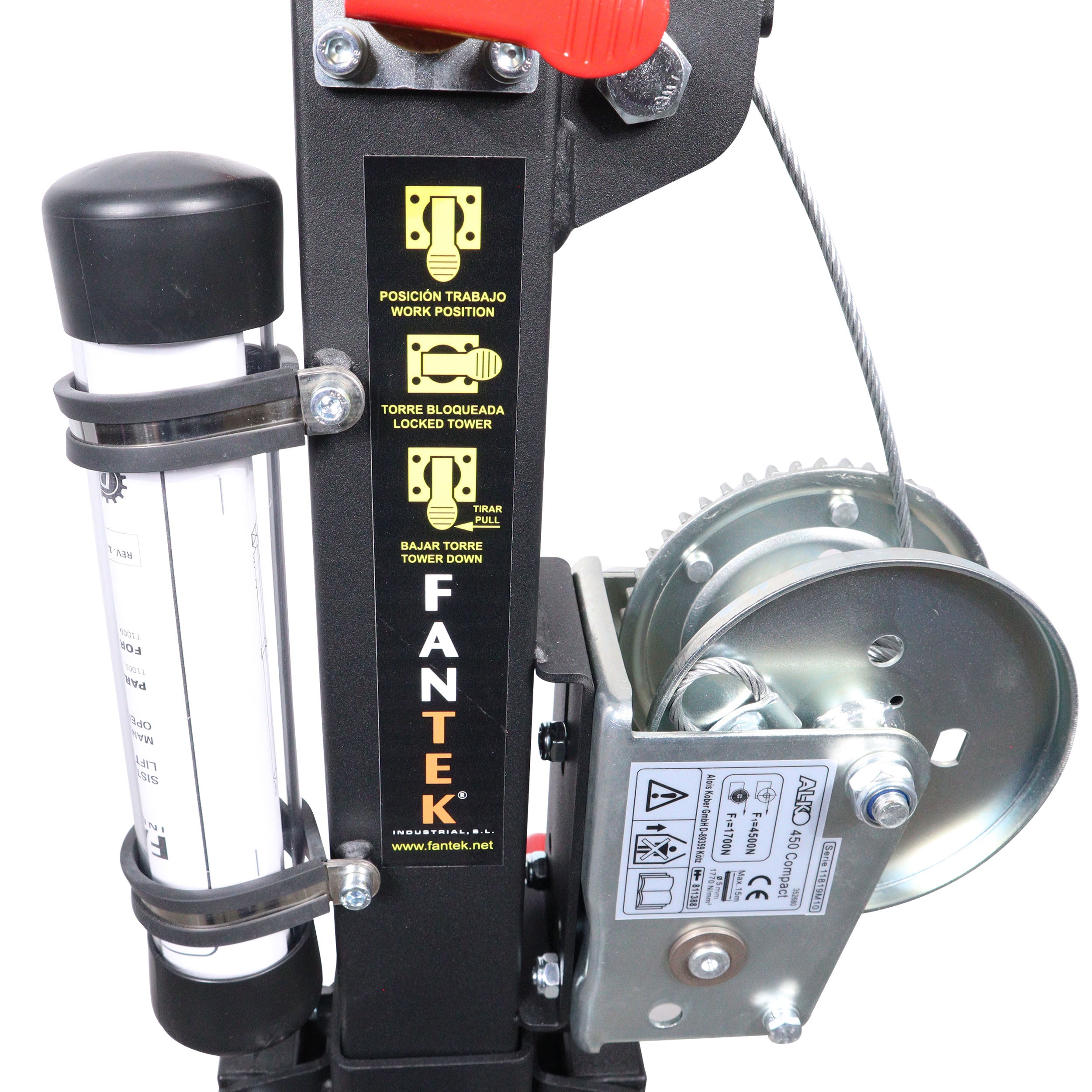 Top Loading Truss Lifting Tower - Capacity 220 lbs Max Height 12.47 ft - Made in Spain by Fantek