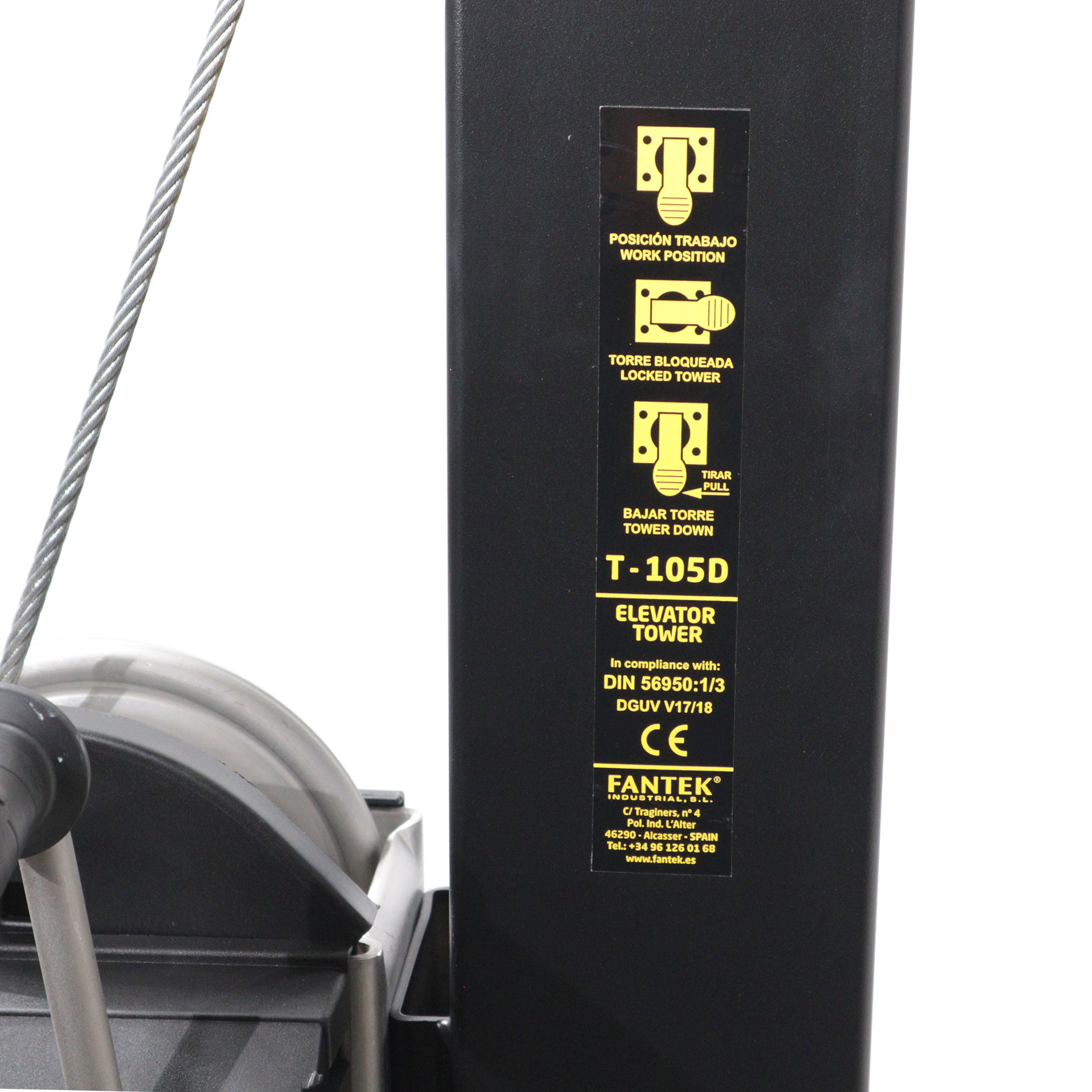 Top Loading Lifting tower - Capacity 496 lbs Max Height 17 ft - Made in Spain by Fantek