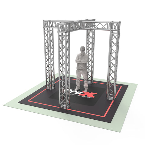 Tradeshow Booth 9.42 W X 9.42 L X 9.20 FT H with X Shape Design in center - 2mm Heavy Duty Truss