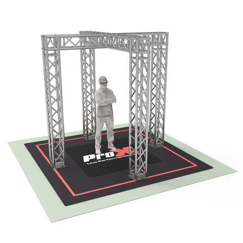 Tradeshow Booth 9.42 W X 9.42 L X 9.20 FT H with X Shape Design in center - 2mm Heavy Duty Truss