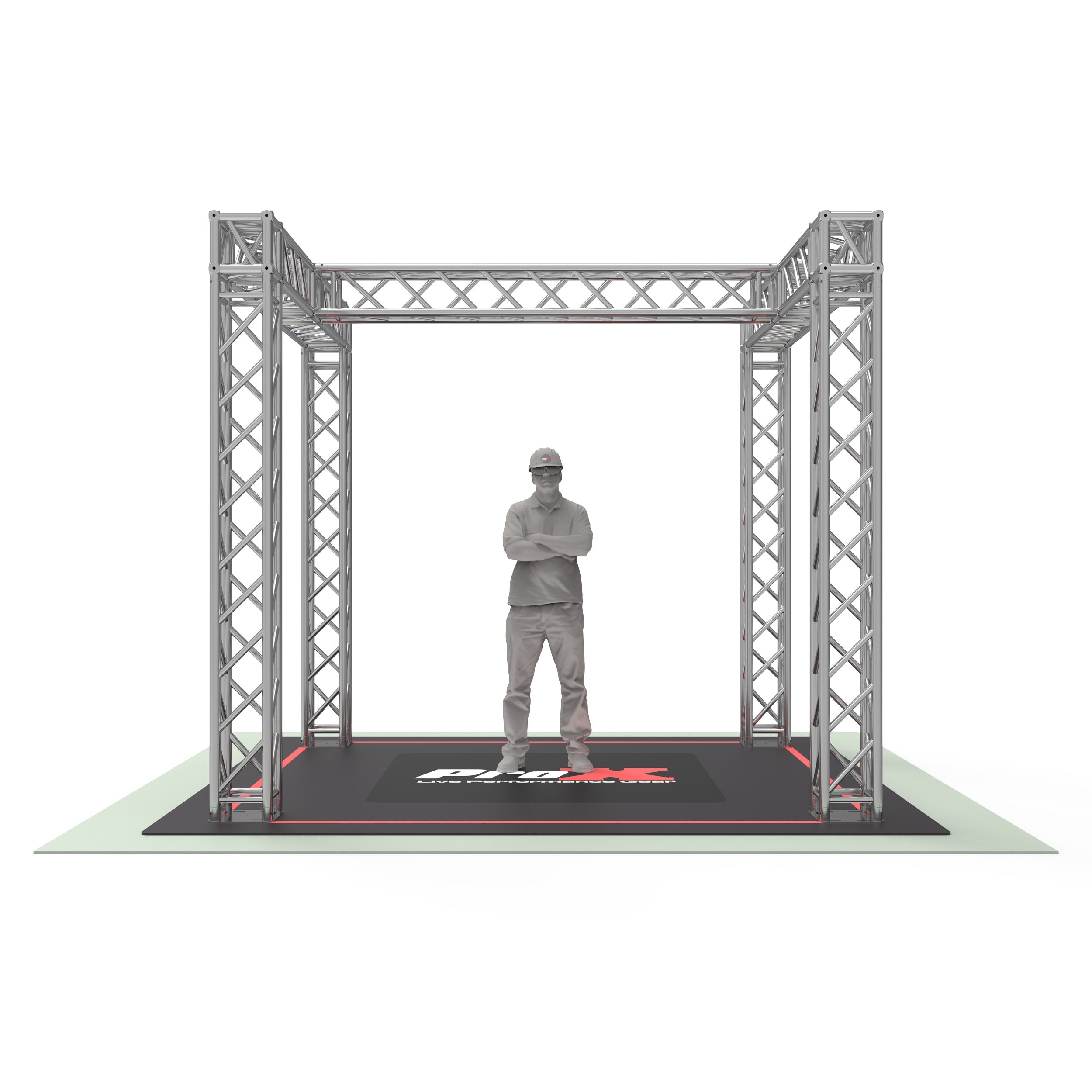 Tradeshow Booth 10.11 W X 9.42 L X 9.20 FT H with H Shape Design in center - 2mm Heavy Duty Truss