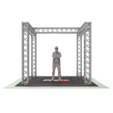 Tradeshow Booth 10.11 W X 9.42 L X 9.20 FT H with H Shape Design in center - 2mm Heavy Duty Truss