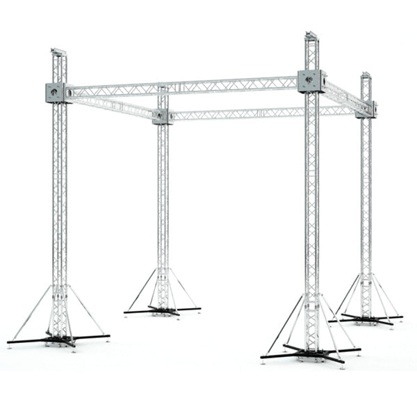 F34 Stage Roofing Truss System with Ground Support and Chain Hoists – 20x20x23 Ft.