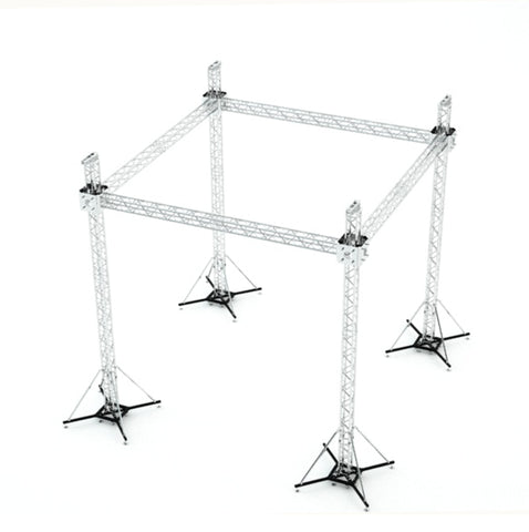 F34 Stage Roofing Truss System with Ground Support and Chain Hoists – 20x20x23 Ft.