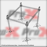 Stage Shed Slant Sloping Roofing Truss System Middle Beam Ground Support and Chain Hoists 20x20x23 Ft.