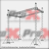 F34 Stage Shed Slant Sloping Roofing Truss System with Ground Support and Chain Hoists – 20x20x23 Ft.