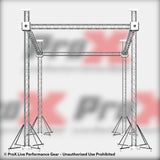 F34 Stage Shed Slant Sloping Roofing Truss System with Ground Support and Chain Hoists – 20x20x23 Ft.
