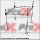 F34 Stage Shed Slant Sloping Roofing Truss System with Ground Support and Chain Hoists – 20x20x23 Ft.