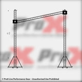 F34 Stage Shed Slant Sloping Roofing Truss System with Ground Support and Chain Hoists – 20x20x23 Ft.