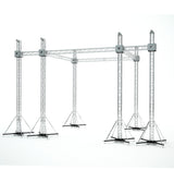 Flat Stage Roofing System with 7 Ft Speaker Wings and 6 Chain Hoists | 20 Ft W x 20 Ft L x 23 Ft H