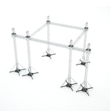 Flat Stage Roofing System with 7 Ft Speaker Wings and 6 Chain Hoists | 20 Ft W x 20 Ft L x 23 Ft H