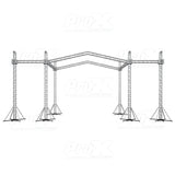 12D PR2 Stage Roofing System with 7 Ft Speaker Wings and 6 Chain Hoists | 30 Ft W x 20 Ft L x 23 Ft H