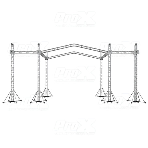 12D PR2 Stage Roofing System with 7 Ft Speaker Wings and 6 Chain Hoists | 30 Ft W x 20 Ft L x 23 Ft H