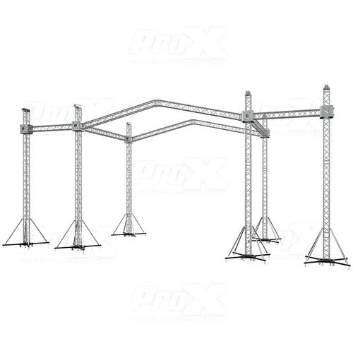 12D PR2 Stage Roofing System with 7 Ft Speaker Wings and 6 Chain Hoists | 30 Ft W x 20 Ft L x 23 Ft H
