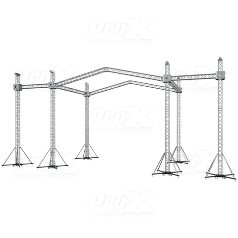 12D PR2 Stage Roofing System with 7 Ft Speaker Wings and 6 Chain Hoists | 30 Ft W x 20 Ft L x 23 Ft H