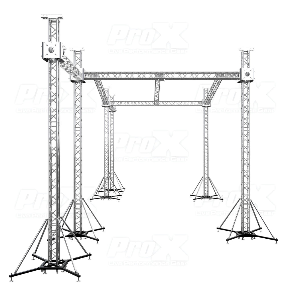 12D PR3 Stage Roofing System with 7 Ft Speaker Wings and 6 Chain Hoists | 30 Ft W x 20 Ft L x 23 Ft H