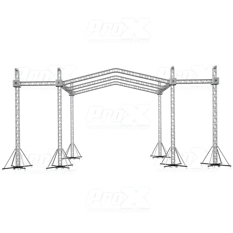 12D PR3 Stage Roofing System with 7 Ft Speaker Wings and 6 Chain Hoists | 30 Ft W x 20 Ft L x 23 Ft H