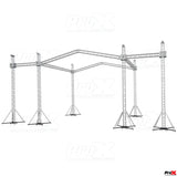 12D Stage Roofing System with 7 Ft Speaker Wings and 6 Chain Hoists | 30 Ft W x 30 Ft L x 23 Ft H