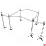 12D Stage Roofing System with 7 Ft Speaker Wings and 6 Chain Hoists | 30 Ft W x 30 Ft L x 23 Ft H