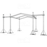 12D Stage Roofing System 30'W x 30'L x 23'H & Speaker Wings - Incl 6 Chain Hoist