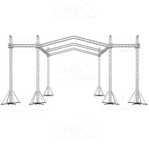 12D Stage Roofing System 30'W x 30'L x 23'H & Speaker Wings - Incl 6 Chain Hoist