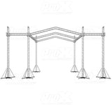 12D Stage Roofing System 30'W x 30'L x 23'H & Speaker Wings - Incl 6 Chain Hoist