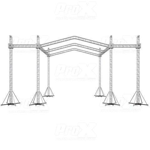 12D Stage Roofing System 30'W x 30'L x 23'H & Speaker Wings - Incl 6 Chain Hoist
