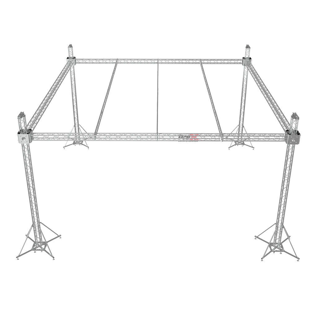 F34 Stage Roofing Truss System with Ground Support, Truss and Chain Hoists – 32x32x23 Ft. F32 Beams