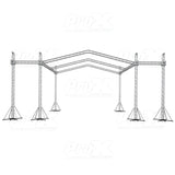 12D Stage Roofing System 40'W x 40'L x 23'H & Speaker Wings - Incl 6 Chain Hoist