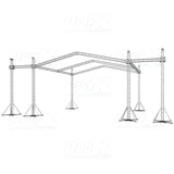 12D Stage Roofing System 40'W x 40'L x 23'H & Speaker Wings - Incl 6 Chain Hoist