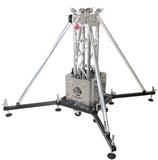 PRO Truss Tower Stage Lift System Package -Top Block | Hinges | Base | Outriggers and 3.28 Ft. 3 mm Ladder Truss Segment