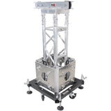 PRO Truss Tower Stage Lift System Package -Top Block | Hinges | Base | Outriggers and 3.28 Ft. 3 mm Ladder Truss Segment