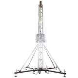 PRO Truss Tower Stage Lift System Package -Top Block | Hinges | Base | Outriggers and 3.28 Ft. 3 mm Ladder Truss Segment