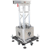PRO Truss Tower Stage Lift System Package -Top Block | Hinges | Base | Outriggers and 3.28 Ft. 3 mm Ladder Truss Segment