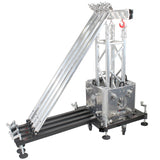 PRO Truss Tower Stage Lift System Package -Top Block | Hinges | Base | Outriggers and 3.28 Ft. 3 mm Ladder Truss Segment