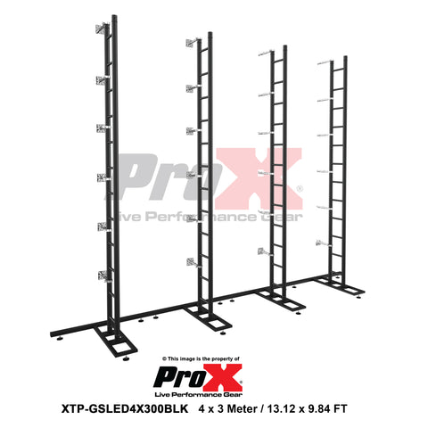 LED Video Display Panel Ground Support System Package 4M/13.12FT Width x 3M/9.84FT Height in Black