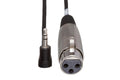 Camcorder Microphone Cable, XLR3F to Right-angle 3.5 mm TRS - Front