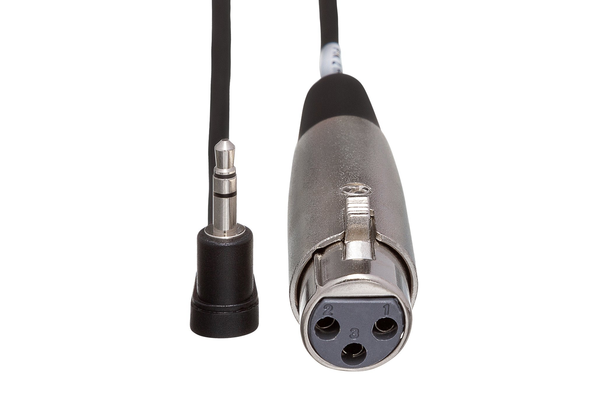 Camcorder Microphone Cable, XLR3F to Right-angle 3.5 mm TRS - Front