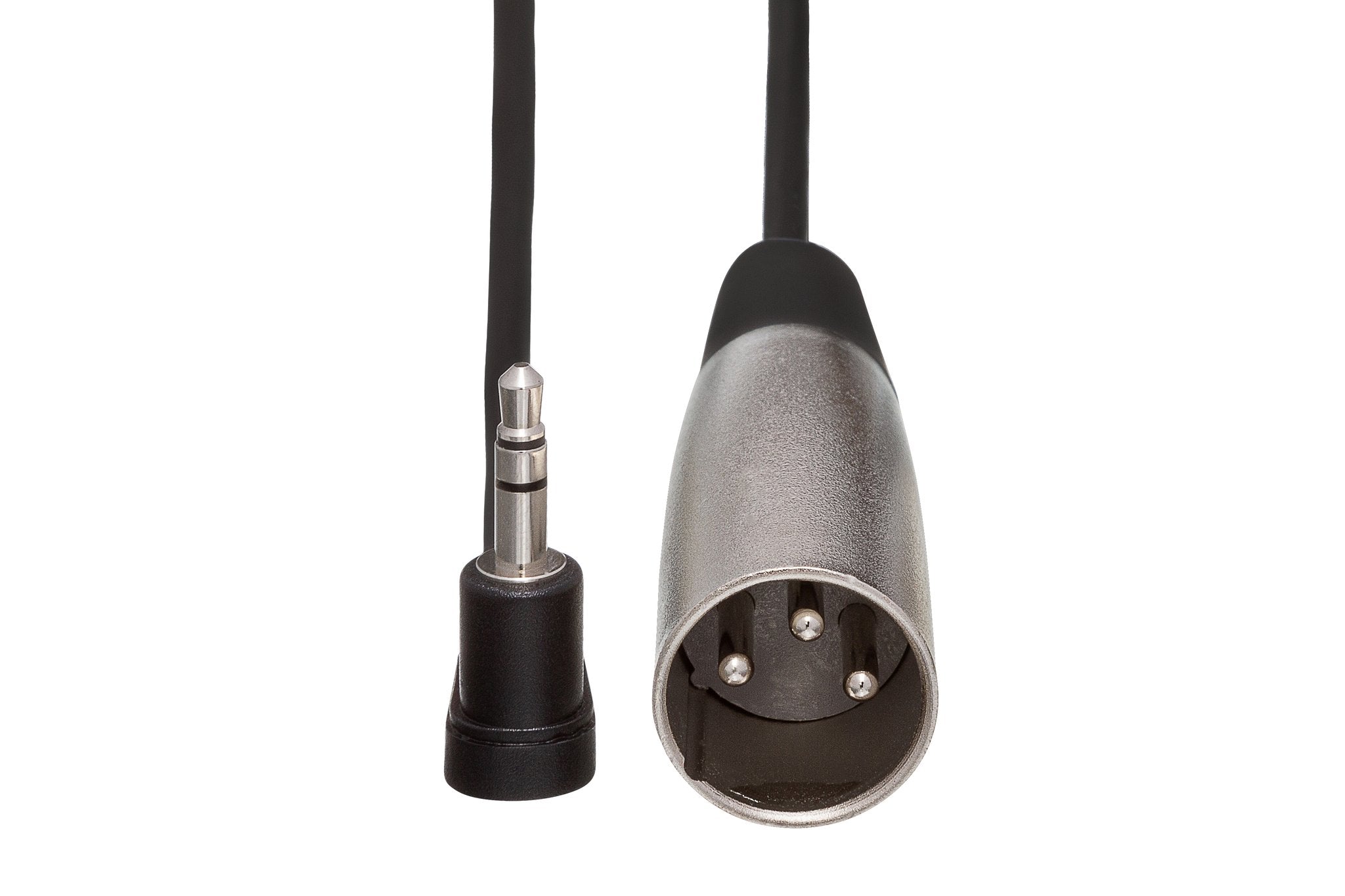 Camcorder Microphone Cable, Right-angle 3.5 mm TRS to XLR3M - Front