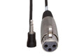 Camcorder Microphone Cable, XLR3F to Right-angle 3.5 mm TS, 5 ft - Front