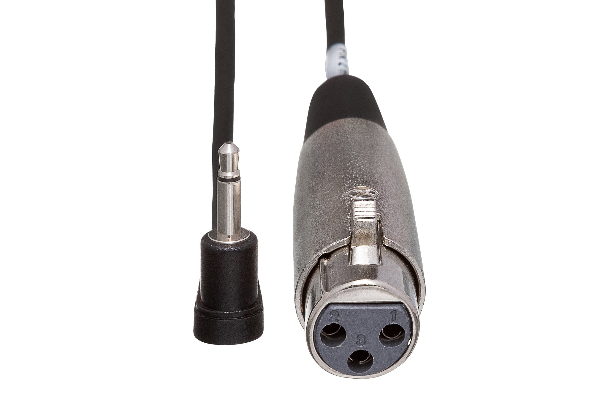 Camcorder Microphone Cable, XLR3F to Right-angle 3.5 mm TS, 5 ft - Front