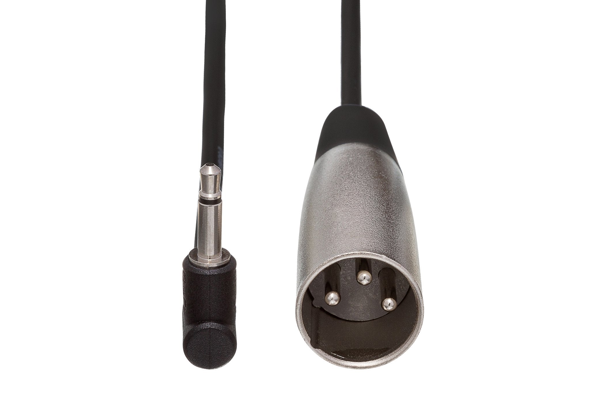 Camcorder Microphone Cable, Right-angle 3.5 mm TS to XLR3M, 5 ft - Front