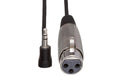 Camcorder Microphone Cable, XLR3F to Right-angle 3.5 mm TRS - Front