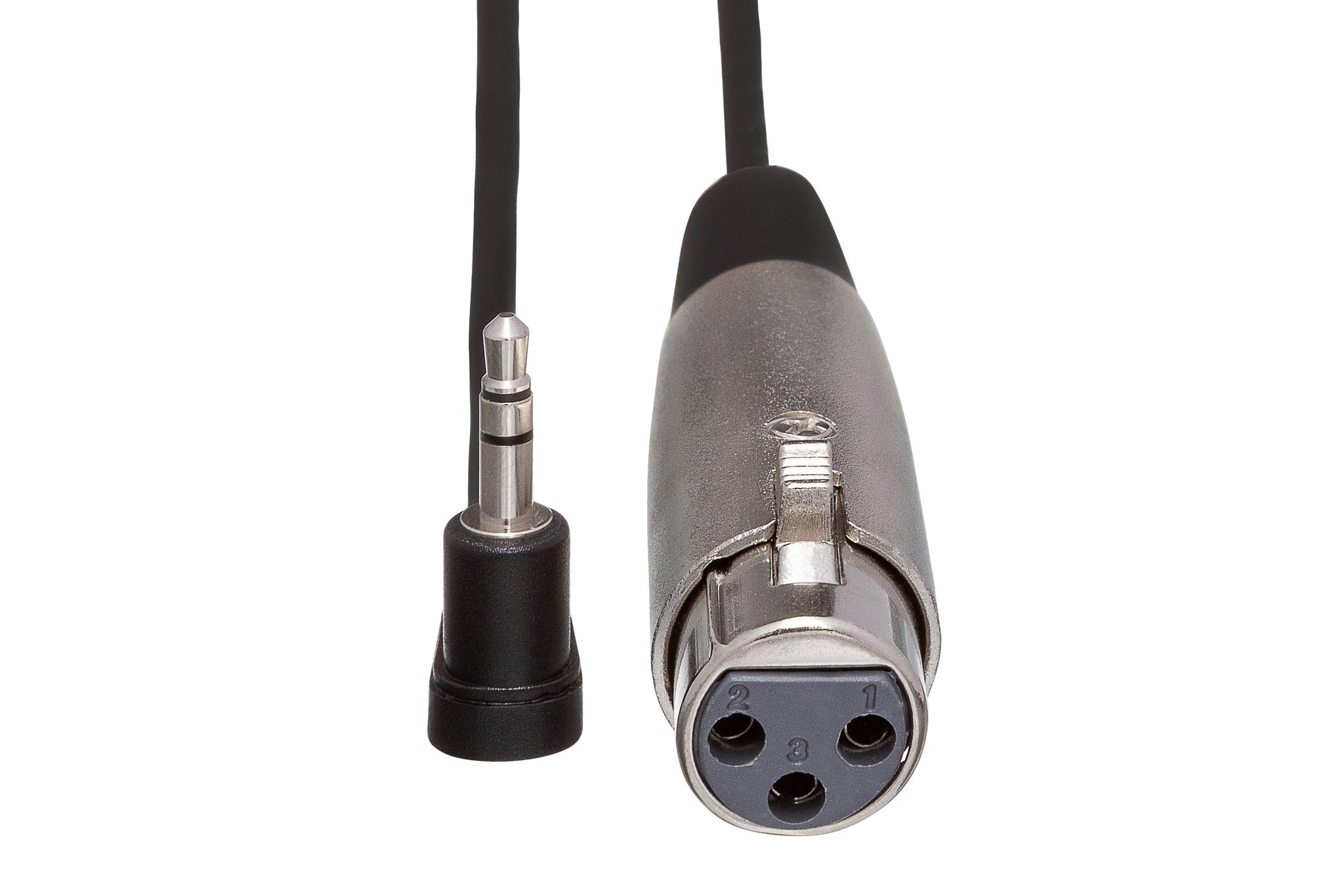 Camcorder Microphone Cable, XLR3F to Right-angle 3.5 mm TRS - Front