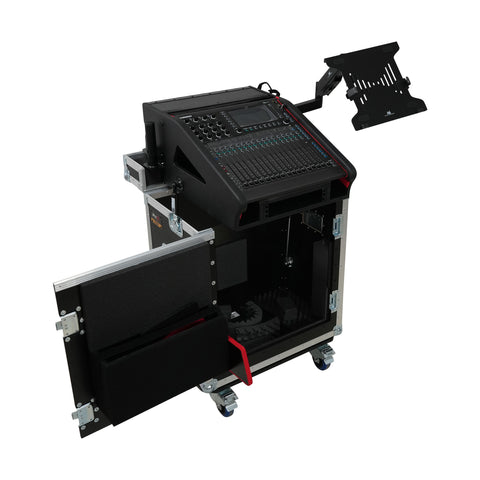 Allen and Heath QU-5 Flip-Ready Hydraulic Console Easy Retracting Lifting Case 1U and Laptop Display Arm by ZCASE